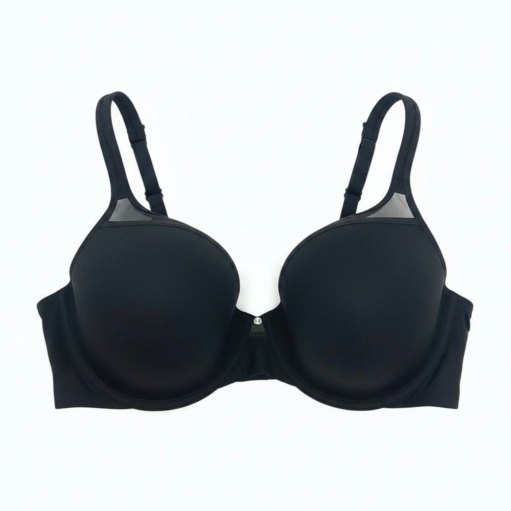 Bali Black Sheer Mesh Rhinestone Underwire Bra